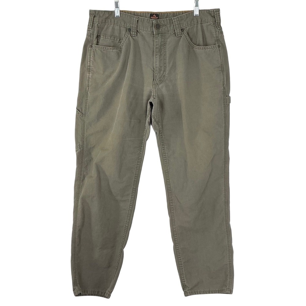 Ridgecut Toughwear Men's Size‎ 36x32 Canvas Cargo Pants Olive Utility Workwear